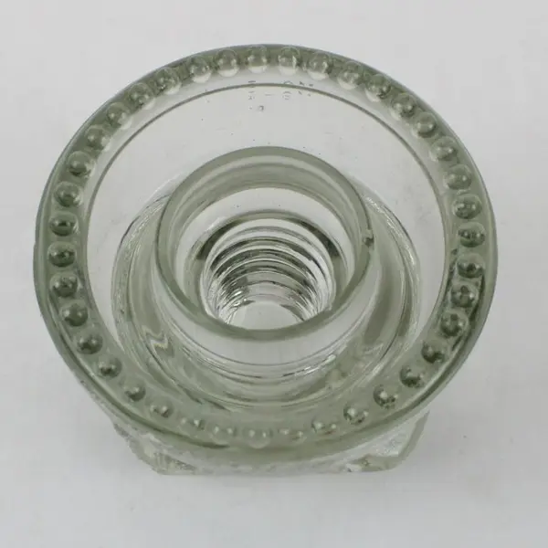 Hemingray-62 Clear Glass Dome Top Ribbed Insulator