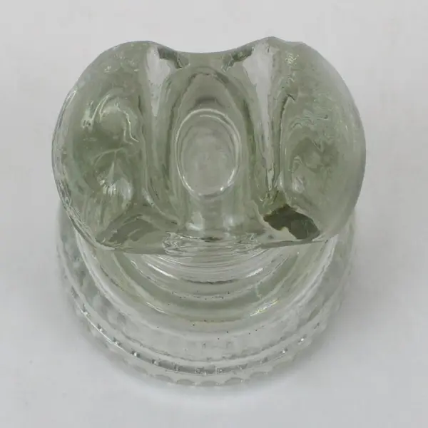 Hemingray-62 Clear Glass Dome Top Ribbed Insulator