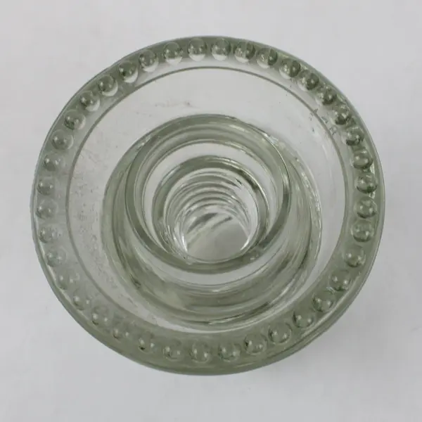 Hemingray-62 Clear Glass Dome Top Ribbed Insulator