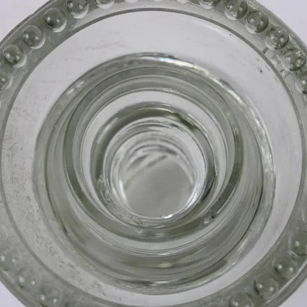 Hemingray-62 Clear Glass Dome Top Ribbed Insulator