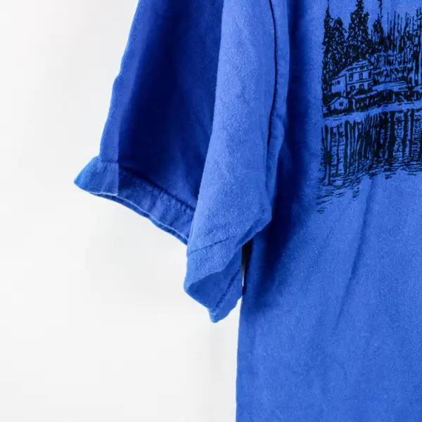 Port & Company Men's Blue Port Angeles Washington T-Shirt Medium