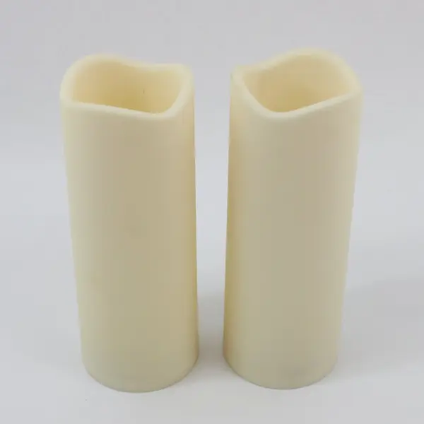 Lot of 5 Cream Rounded Square Flameless Candles Battery Operated