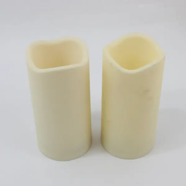 Lot of 5 Cream Rounded Square Flameless Candles Battery Operated