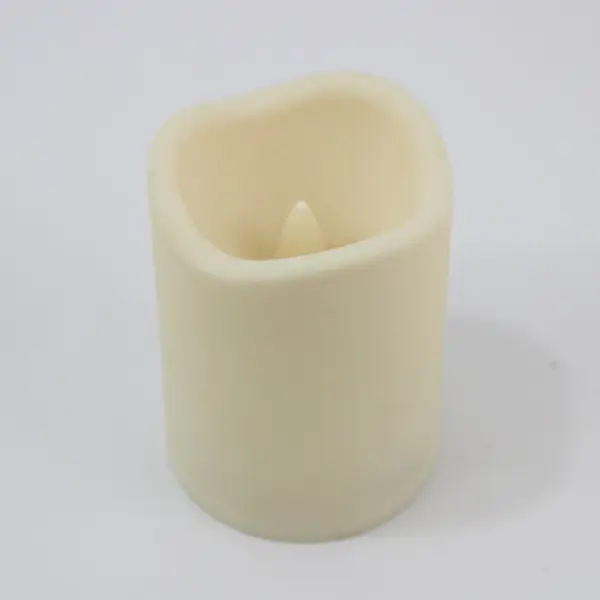 Lot of 5 Cream Rounded Square Flameless Candles Battery Operated