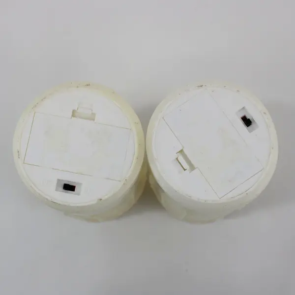 Lot of 2 LED Battery Operated Cream Color Wax Drip Pattern Flameless Candles 