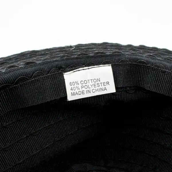 Women's Wide Brim Black Sun Hat Textured Band