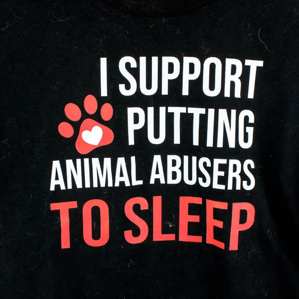 Gildan Men's Black Graphic Tee I Support Putting Animal Abusers To Sleep Small