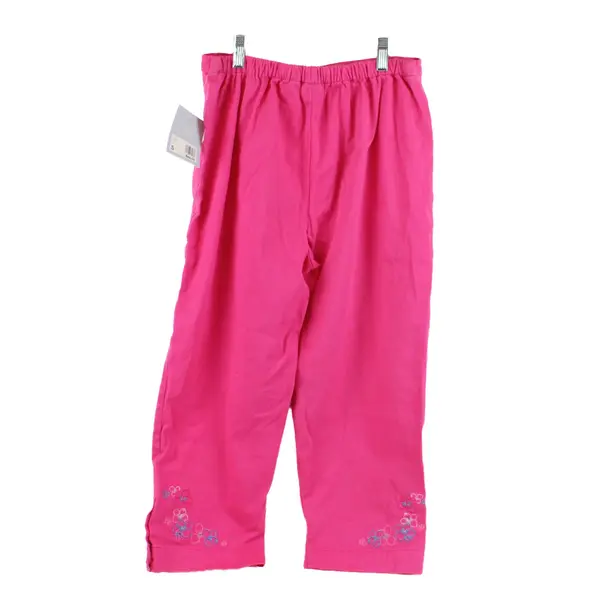 Cascade Blue Women's Small Pink Pull-On Pants Floral Embroidery NWT