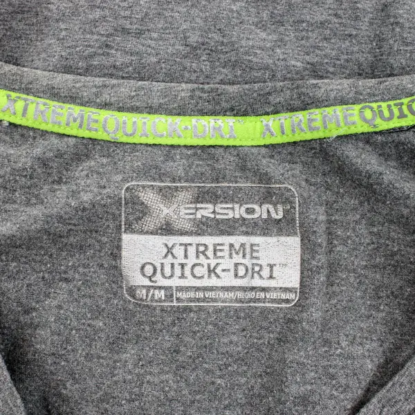 Xersion Xtreme Quick-Dri Women's Gray V-Neck Short Sleeve T-Shirt Medium