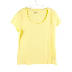 No Boundaries Women's Cotton Short Sleeve T-Shirt Size L Yellow Pre-Owned