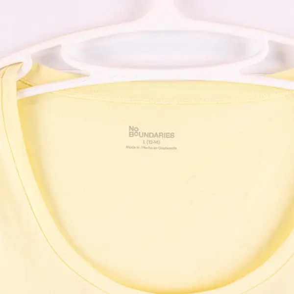 No Boundaries Women's Cotton Short Sleeve T-Shirt Size L Yellow Pre-Owned