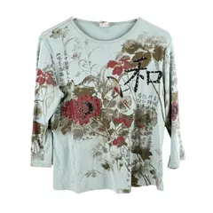 Jess & Jane Women's Floral Print Long Sleeve Tee Medium