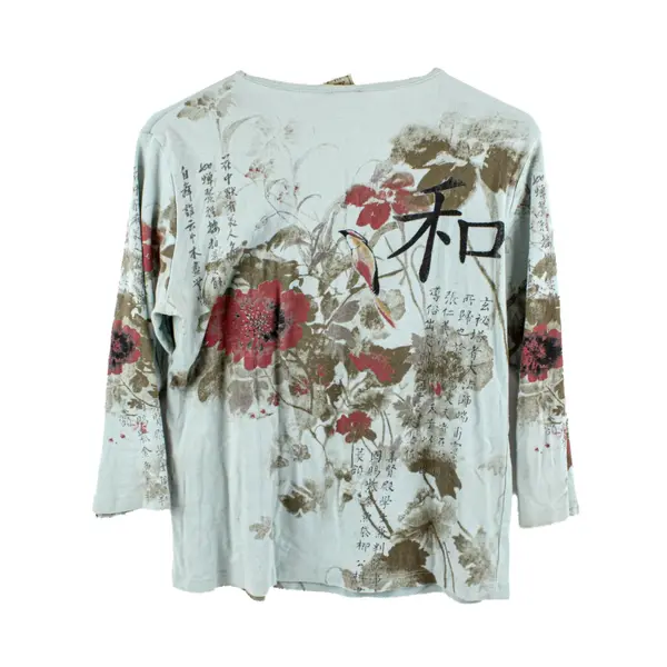 Jess & Jane Women's Floral Print Long Sleeve Tee Medium
