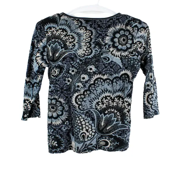 Vanilla Sugar Women's Gem Shirt Medium Black Gray Patterned Stretch