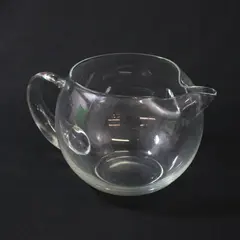Vintage Round Clear Glass Pitcher With Open handle