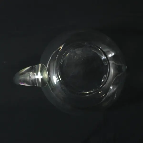 Vintage Round Clear Glass Pitcher With Open handle