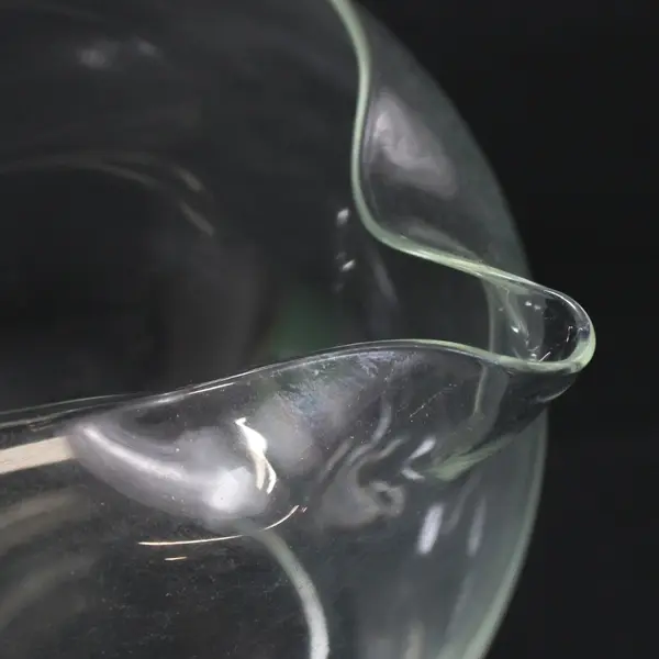 Vintage Round Clear Glass Pitcher With Open handle