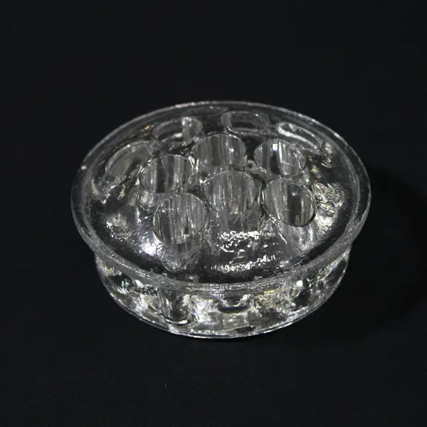 11 Hole 3.25 Inch Clear Glass Flower Frog