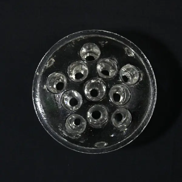 11 Hole 3.25 Inch Clear Glass Flower Frog