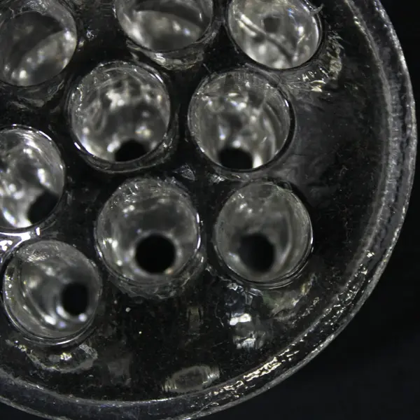11 Hole 3.25 Inch Clear Glass Flower Frog