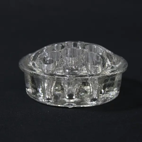 11 Hole 3.25 Inch Clear Glass Flower Frog
