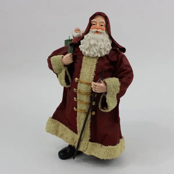 Vtg 1990s Windsor Collection Fabric Mache Santa Claus Figurine 10" Original Box