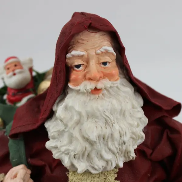 Vtg 1990s Windsor Collection Fabric Mache Santa Claus Figurine 10" Original Box