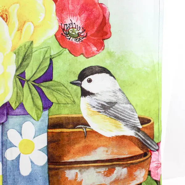 Evergreen Enterprises Welcome Chickadee Gardening Outdoor Banner 42 x 28.5 in