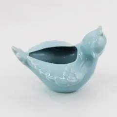 Vtg Vernon Kilns California Blue Ceramic Bird With Outstretched Wings Planter