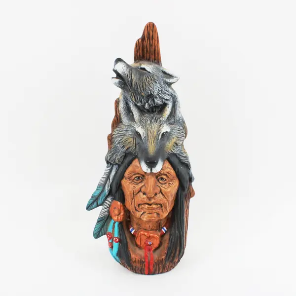 Ceramic Native American Wolf Spirit Totem