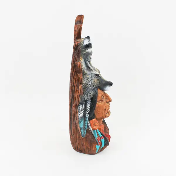 Ceramic Native American Wolf Spirit Totem