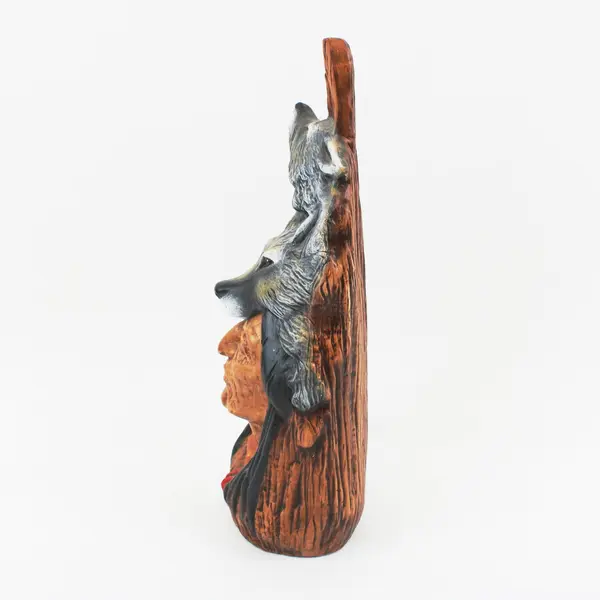 Ceramic Native American Wolf Spirit Totem
