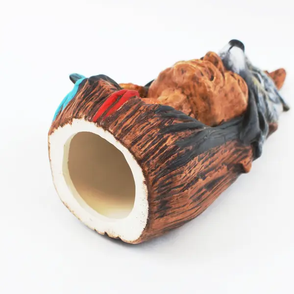 Ceramic Native American Wolf Spirit Totem