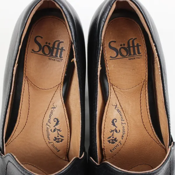 Sofft Women's Leather Heels 1092601 Black Almond Toe Size 9M