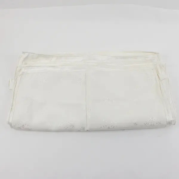 Set of 8 White Embroidered Snowflake Cloth Napkins FLAWED