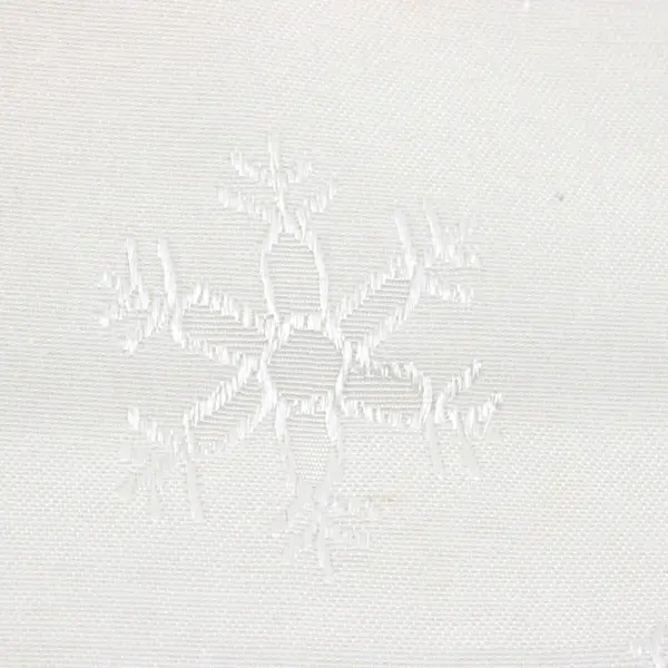 Set of 8 White Embroidered Snowflake Cloth Napkins FLAWED