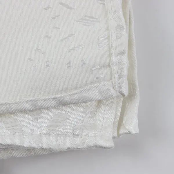 Set of 8 White Embroidered Snowflake Cloth Napkins FLAWED