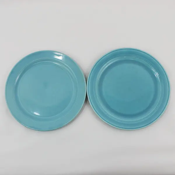 2 Vintage Vernon Kilns Luncheon Plates Early California Turquoise 9.5"