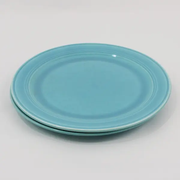 2 Vintage Vernon Kilns Luncheon Plates Early California Turquoise 9.5"