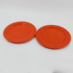  2 Vintage Vernon Kilns Coronado Orange  Scalloped Rim Luncheon Plates 9.5"