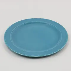 1 Vintage Turquoise Narrow Scalloped Rim Luncheon Plate 9.5"