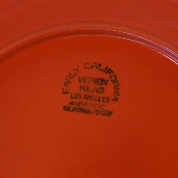 Vintage Vernon Kilns Luncheon Plate Early California Orange 9.5"