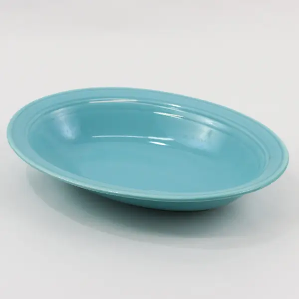 Vernon Kilns Early California Turquoise 9.75-Inch Oval Serving Bowl