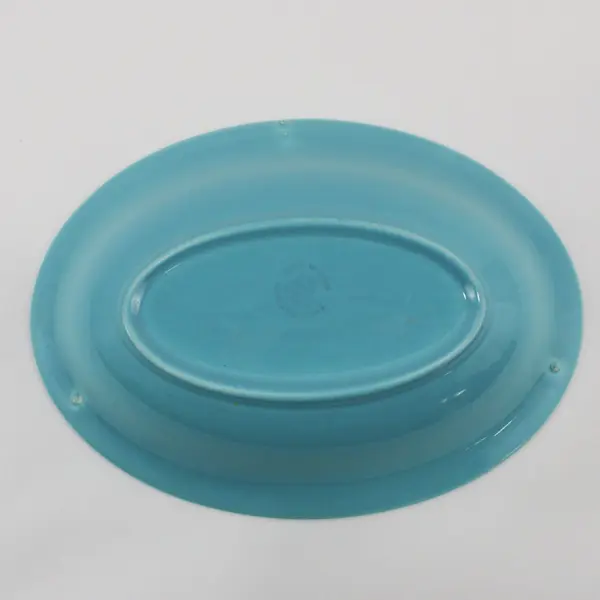 Vernon Kilns Early California Turquoise 9.75-Inch Oval Serving Bowl