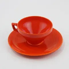 Vintage Vernon Kilns Early California Orange Cup and Saucer