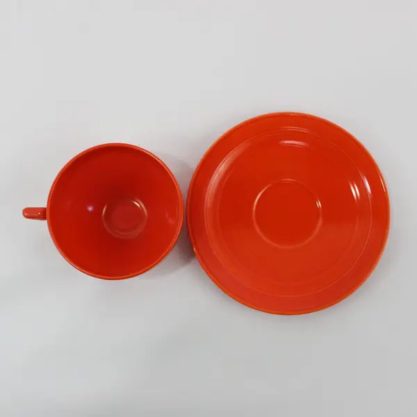 Vintage Vernon Kilns Early California Orange Cup and Saucer