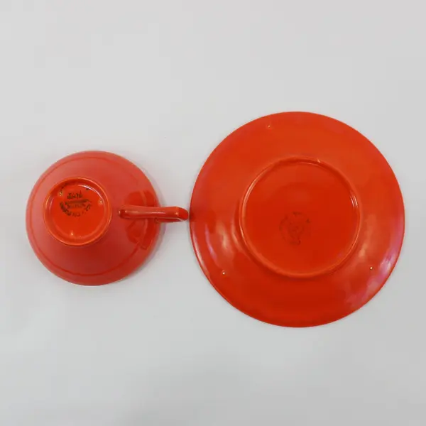 Vintage Vernon Kilns Early California Orange Cup and Saucer