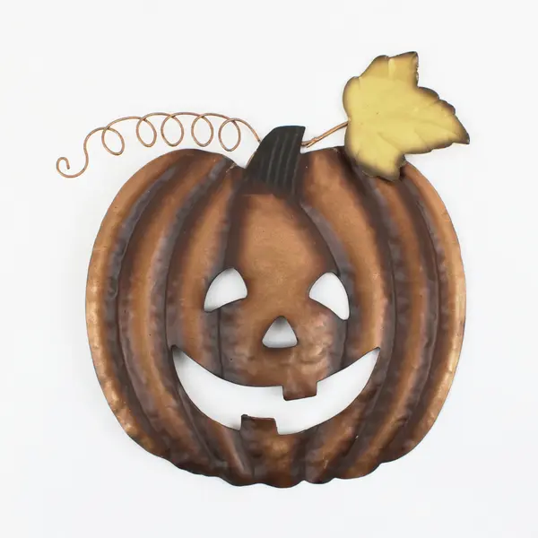 Metal Jack-O-Lantern Pumpkin Wall Decor Halloween 11 x 8 Inch