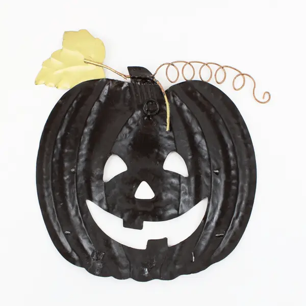 Metal Jack-O-Lantern Pumpkin Wall Decor Halloween 11 x 8 Inch
