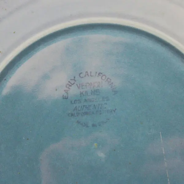Vintage Vernon Kilns Early California Turquoise Salad Plate 7.5"